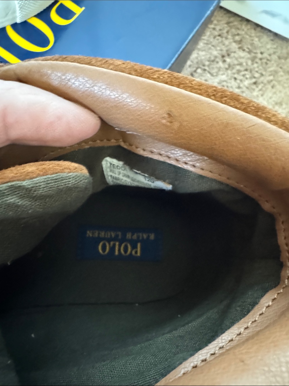 Polo by Ralph Lauren Tedd Brown Leather High-Tops with Cream Sole NEVER WORN - Picture 9 of 11